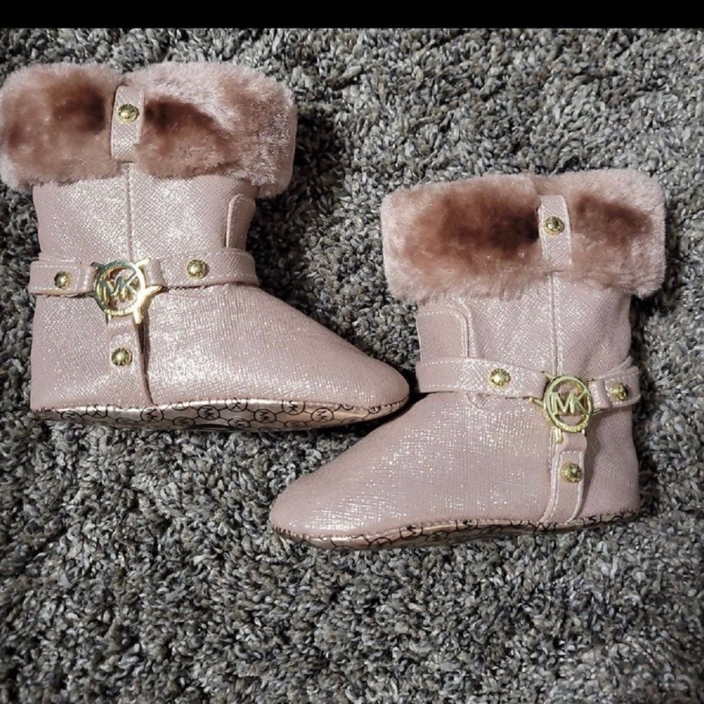 NWOT Pink Michael Kors Baby Boots